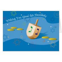 Tarjeta de Jánuca con Dreidel
