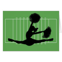 Tarjeta de la animadora del fútbol del día de padr