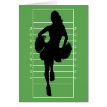 Tarjeta de la animadora del fútbol del día de padr