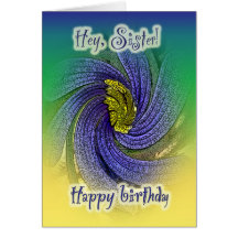 Tarjeta de la Azul-Observar-Hierba del cumpleaños 