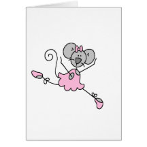 Tarjeta de la bailarina una del ratón