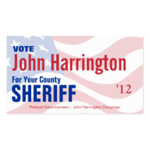 Tarjeta de la campaña política - sheriff del conda tarjeta de visita