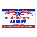 Tarjeta de la campaña política - sheriff tarjetas de visita