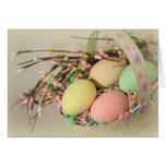 Tarjeta de la cesta de los huevos de Pascua