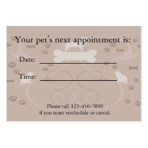 Tarjeta de la cita del mascota plantillas de tarjetas de visita
