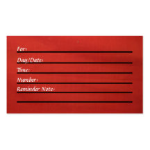 Tarjeta de la cita (roja) tarjeta de negocio