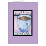 Tarjeta de la comodidad del café