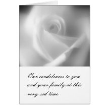 Tarjeta de la condolencia del rosa blanco