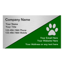 Tarjeta de la empresa de servicios del mascota plantillas de tarjeta de negocio
