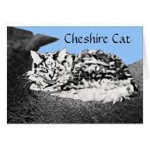 Tarjeta de la enhorabuena del gato de Cheshire