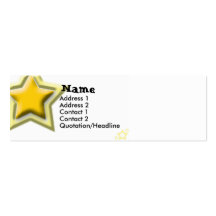 Tarjeta de la estrella tarjetas de visita