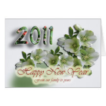 Tarjeta de la Feliz Año Nuevo 2011 - Hellebores