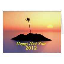 tarjeta de la Feliz Año Nuevo 2012 de la isla del 