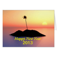 tarjeta de la Feliz Año Nuevo 2012 de la isla del 