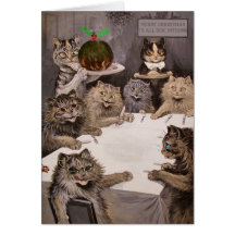 Tarjeta de la fiesta de Navidad de los gatos de Lo