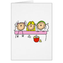 Tarjeta de la fiesta de pijamas del chica