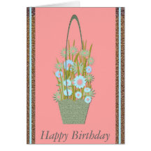 Tarjeta de la flor del feliz cumpleaños