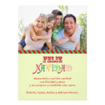 Tarjeta de la foto de familia de Feliz Navidad Anuncio Personalizado