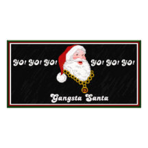 Tarjeta de la foto de Gangsta Santa Tarjeta Personal Con Foto