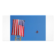 tarjeta de la foto de la bandera americana tarjetas personales