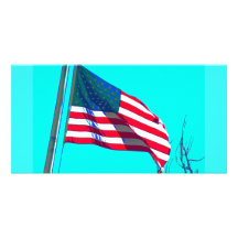 Tarjeta de la foto de la bandera americana tarjeta fotografica personalizada