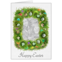 Tarjeta de la foto de la hierba de Pascua