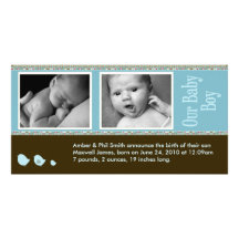 Tarjeta de la foto de la invitación del bebé tarjetas con fotos personalizadas