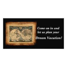 Tarjeta de la foto de la invitación del mapa de Vi Tarjetas Personales