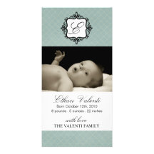 Tarjeta de la foto de la invitación del nacimiento plantilla para tarjeta de foto