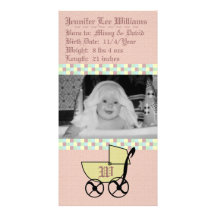 Tarjeta de la foto de la invitación del nacimiento tarjeta personal