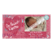 Tarjeta de la foto de la invitación del nacimiento tarjeta personal con foto