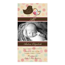 Tarjeta de la foto de la invitación del nacimiento tarjetas personales con fotos