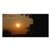 Tarjeta de la foto de la puesta del sol tarjeta fotografica personalizada