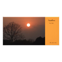 Tarjeta de la foto de la puesta del sol tarjeta personal con foto