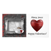 Tarjeta de la foto de los corazones tarjetas personales con fotos