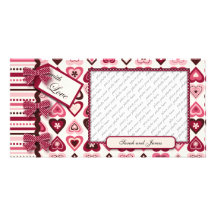 Tarjeta de la foto de los dulces de los corazones tarjeta personal