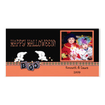Tarjeta de la foto de los fantasmas de Halloween Tarjeta Fotografica Personalizada