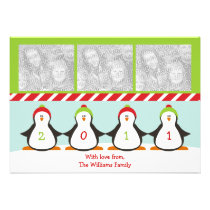Tarjeta de la foto de los pingüinos del día de fie invitaciones