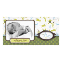 Tarjeta de la foto de Ribbit Tarjeta Fotográfica Personalizada