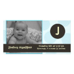 tarjeta de la foto del bebé del monograma tarjeta personal con foto