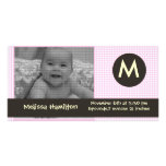 tarjeta de la foto del bebé del monograma tarjetas con fotos personalizadas