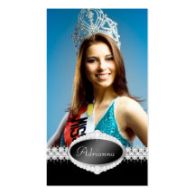 Tarjeta de la foto del concurso de belleza de la d plantilla de tarjeta de negocio