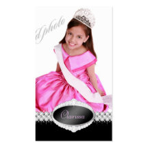 Tarjeta de la foto del concurso de belleza de la d tarjetas de visita