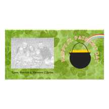 Tarjeta de la foto del día de St Patrick del trébo Tarjetas Fotográficas Personalizadas