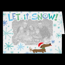 Tarjeta de la foto del doxie del navidad tarjetas