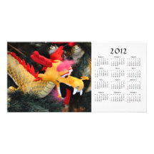 Tarjeta de la foto del dragón de 2012 calendarios tarjeta con foto personalizada