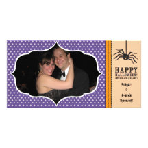 Tarjeta de la foto del feliz Halloween de la "arañ Tarjetas Personales