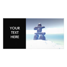 Tarjeta de la foto del inukshuk del invierno tarjeta personal con foto