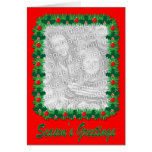 Tarjeta de la foto del navidad con la frontera del