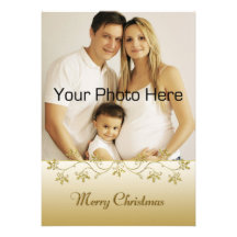 Tarjeta de la foto del navidad de la frontera del  invitaciones personalizada